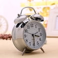 thumbnail image 2 of 4 '' Reloj Analógico De Clásico Sin Tictac Luz De Campana Doble Reloj Despertador De Escritorio Plata Soledad Reloj despertador con campana gemela, 2 of 10