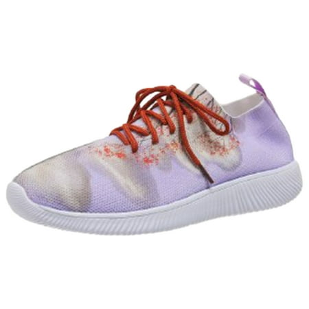 

PMUYBHF Sneakers For Women Slip On Ladies Flyweaving Mesh Sports Casual Socks Shoes Breathable Plus Size Lightweight Running Shoes Sneakers Casual Shoes