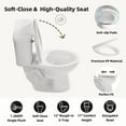 thumbnail image 6 of Los Flexi 17" ADA Toilet for Bathroom with Elongated Bowl and Comfort Height, Durable Seat and Powerful Siphon Jet Flush 1.28 GPF, 12" Rough-In, 6 of 13