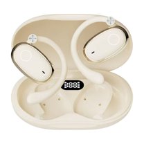 LACKUST True Wireless Earhook Sports Earbuds, Bluetooth 5.4, Low Latency, Long Battery Life, Type-C Fast Charging, Secure Fit - Beige