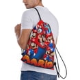 thumbnail image 3 of Lsque Mario Print Drawstring Backpack Bag Sport Gym Sackpack Cinch Bags Drawstring Bags Draw String Sport Bag-Medium, 3 of 8