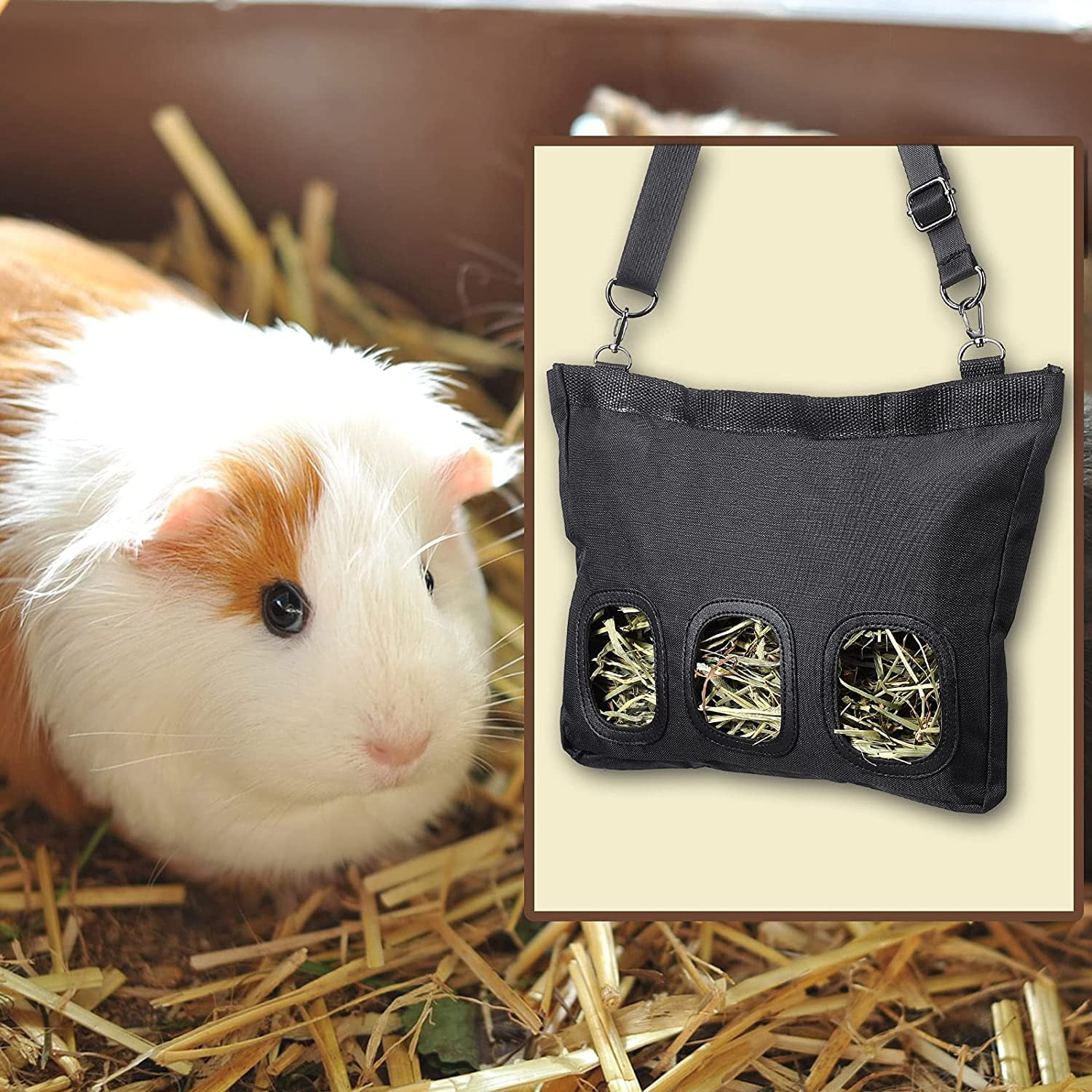 Pieces Rabbit Hay Feeder Bag in Holes Guinea Pig Hay Feeder