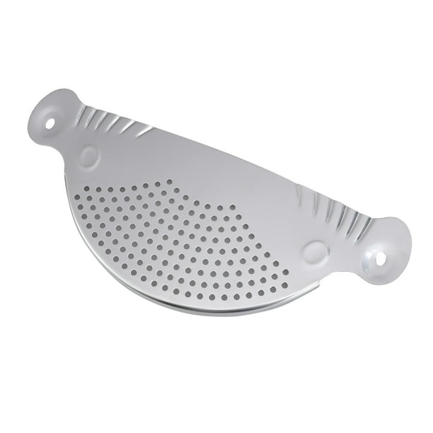 Acero inoxidable Pan Pot Drainer Spaghetti Pasta Colador Fácil drenaje Herramienta de cocina (Plata)