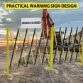 thumbnail image 6 of 19.8 FT Industrial Expandable Metal Barricade, Rotatable & Portable Safety Barrier with a Warning Board and Casters, Retractable Traffic Fence Mobile Safety Barrier Gate Yellow Black, 6 of 7