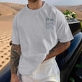 thumbnail image 7 of Mens Graphic T-shirts Short Sleeve Crewneck Tee Beach Vacation Print Loose Summer Beachwear Top Light Gray S, 7 of 7