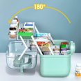 thumbnail image 4 of Caja De Medicina Botiquin De Primeros Auxilios, Caja Organizadora De Medicamentos Portátil De 3 Capas con Asa Y Tapa A Prueba De Polvo para El Hogar Oficina Coche Sailing  Electrónica, 4 of 6