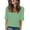 Green, variant on Ecqkame Summer Trendy Tops Women Elbow-Length V-Neck Solid Color Shirts Loose Soft Casual Breathable Blouse Light Purple XL