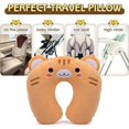 thumbnail image 5 of Almohada de viaje para niños, cojín para el cuello, regalo de Navidad y Halloween, almohada ultra suave para el cuello de animales para dormir, dolor de cuello para asiento de coche de avión TGV (Tige, 5 of 5