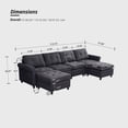 thumbnail image 2 of BUIORD 115" Modular Sectional Couch with Storage, 6 Seat Couches and Sofas for Living Room, U-Shaped Sectional Couch with Reversible Chaises, Black, 2 of 8