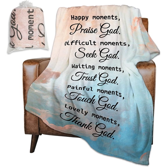 Christian Gifts for Women Healing Soft Blanket with Inspirational Religious Lightweight Cozy Plush Throw Blanket for Couch Get Well Soon Gifts for Women Men 40 x 50 inch