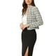 thumbnail image 4 of BLAZER DE TWEED PARA MUJER CHIC INSPIRADOR CON CUELLO ALTO, CORTO Y ABIERTO, COLOR BLANCO, 4 of 6