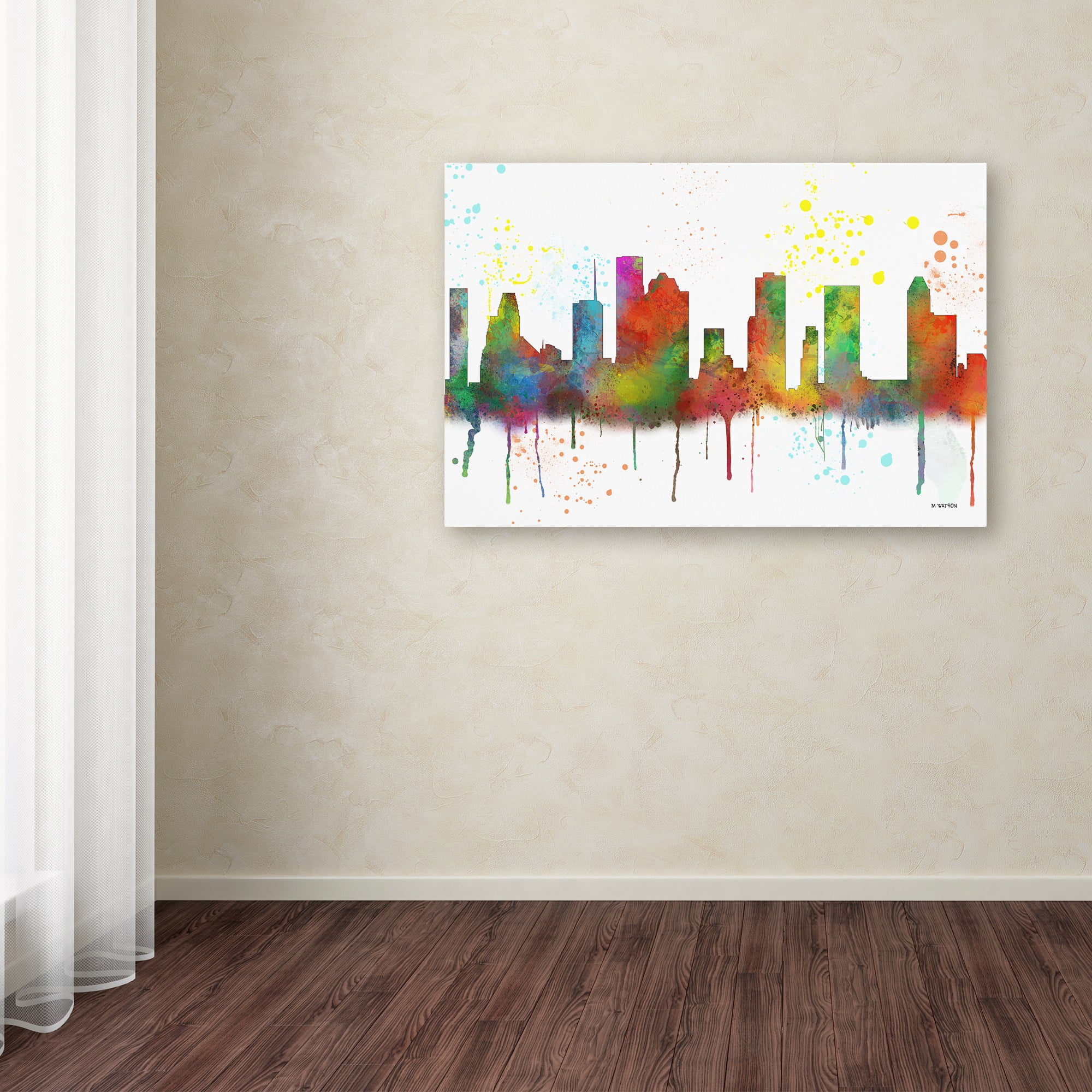 Trademark Fine Art "Houston Texas Skyline Mclr-1" Canvas Art by Marlene Watson