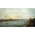 thumbnail image 2 of Joli, Antonio 14x9 Black Ornate Wood Framed with Double Matting Museum Art Print Titled - The City of Westminster From Lambeth, 2 of 4