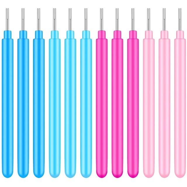 Woeilo Paper Quilling Tools Rolling Curling Quilling Needle Pen DIY Cardmaking Paper Quilling Pen for Art Craft Handmade Tools, 4 Colors (12 Pieces)