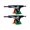 Black/Rasta, variant on Gullwing Charger Skateboard Trucks Black/Blue - Hanger 6.25" Axle 9" (Set of 2)