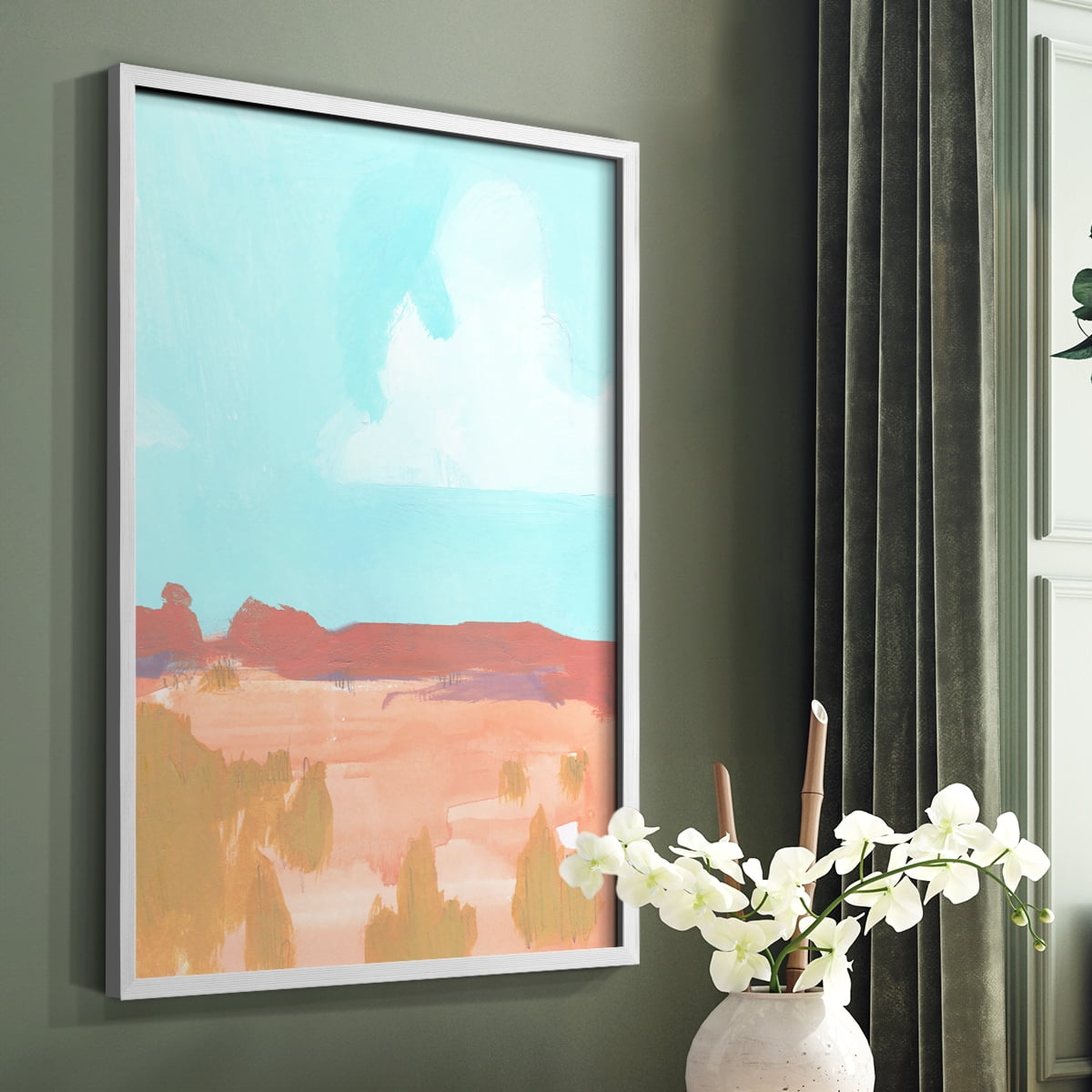 Wide Open Spaces I Framed Print in White Solid Wood 8 x 10 Framed Print
