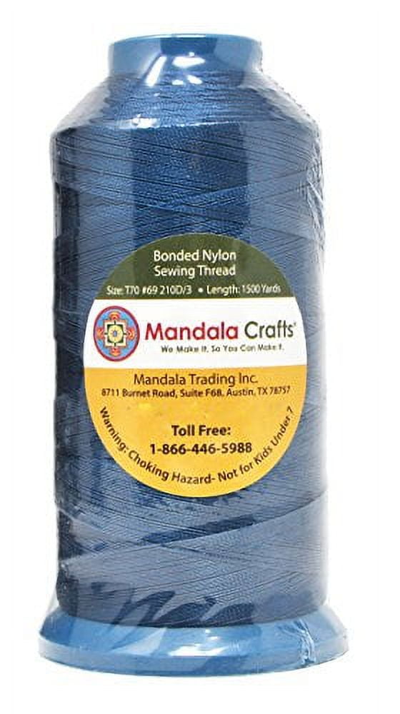 Mandala Crafts Navy Blue Heavy Duty Thread - #69 T70 210D/3 1500 Yds  Polyester Thread for Sewing Machine Outdoor Marine Jeans Leather Thread  Drapery