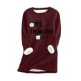 thumbnail image 2 of DPTALR Women's Round Neck Thickened Plush Warm Long Sleeve Tops, 2 of 3