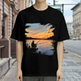 thumbnail image 3 of Black T Shirts for Men, Fishing Man Silhouette, Graphic 2 Mens Graphic Tees, 24827546,3XL, 3 of 8
