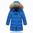 thumbnail image 2 of Juebong Girls Long Winter Coat Heavyweight Hooded Puffer Jacket Kids Windproof Quilted Parka Padded Down Jackets with Pockets Blue,14-15Years, 2 of 5