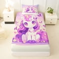thumbnail image 3 of Erosebridal Cartoon Animal Unicorn Butterflies Twin Sheet Sets 3pcs For Kids,Cute Princess Magical Horse Bedding For Boys Girls, 3 of 5