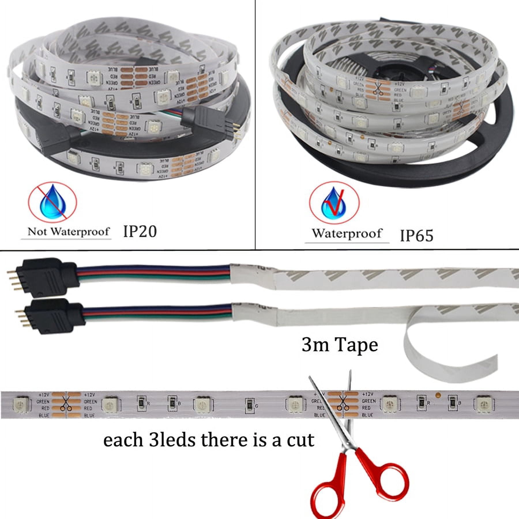 POINTERTECK Waterproof 15M 900 LED RGB 2835 SMD Strip Light Flexible 12V Remote Power