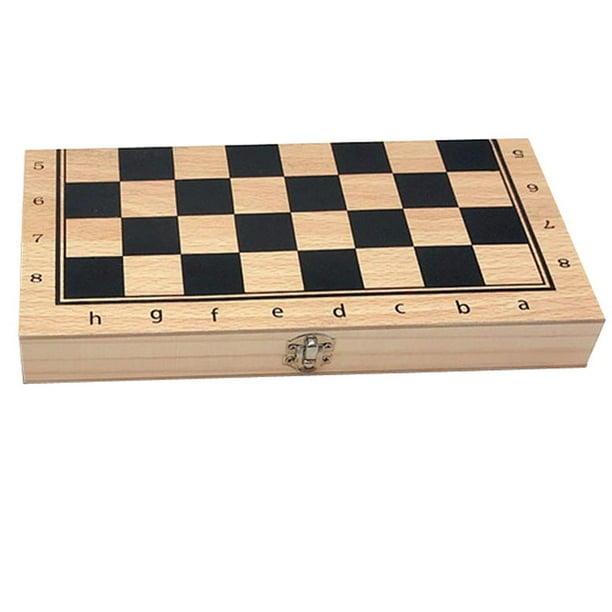 Tablero de ajedrez plegable de madera, ajedrez internacional en 1 con almacenamiento para amantes del ajedrez, familias, principiantes y adolescentes. Los 39x39cm