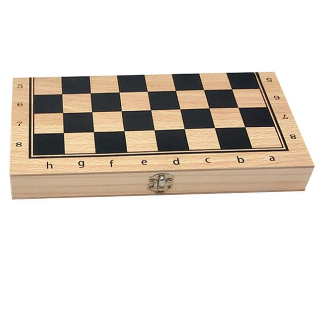 International Chess Wooden Chess Set, Educational Children And Adults, Foldable Design - White, 39x39cm