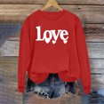 thumbnail image 5 of Qepwscx Womens T Shirts Long Sleeve Red Valentine'S Day Crewneck Sweatshirt Love Heart Printed Womens Blouses Cute Tops Pullover Sweatshirt Graphic Tshirts Holiday Outfits Tee Tops, 5 of 5
