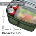 thumbnail image 5 of Tirrinia Insulated Lunch Box for Men Women, Leakproof Thermal Bento Lunch Bag Cooler Tote, Dual Compartment with Shoulder Strap, 10.3" x 7.5" x 8.6", Green, 5 of 8