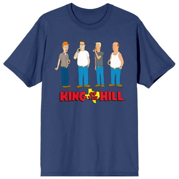 King Of The Hill Character Key Art Crew Neck Short Sleeve Navy Women's T-shirt
