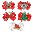 thumbnail image 1 of 5 Pcs Christmas Sequins Alligator Clips Girls Hair Clips Bows Barrettes Hair Accessories,Include Santa,Christmas Tree and Cap, Elk Styles Multicolor -, 1 of 7