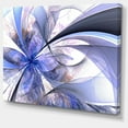 thumbnail image 2 of Motif de Fleur Fractale Bleue en Blanc - Impression d'Art Floral sur Toile, 2 of 3