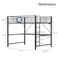 thumbnail image 6 of Zimtown Full Loft Bed with Desk with LED, 15.74" Guardrail Height, Metal Bunk Bed Frame,Heavy Duty Metal Slat Support,Black, 6 of 6