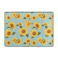 thumbnail image 7 of Area Rugs For Living Room Decor - White Polka Dot Sunflower Soft Anti Slip Throw Washable Rugs 5x7 For Bedroom, Indoor Carpet For Bedroom Living Room 80x58In, 7 of 7