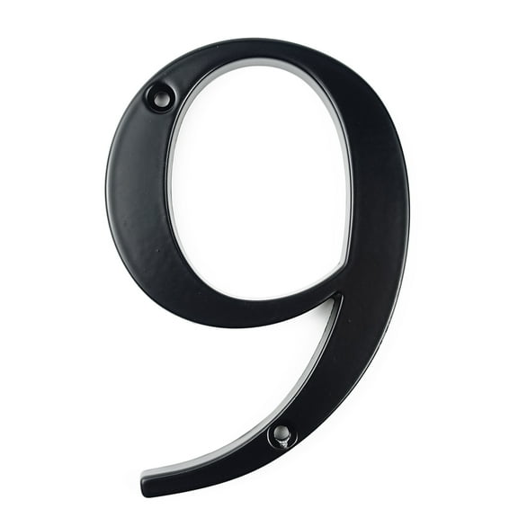 HASWARE 4 inch (10 cm) Metal House Number Apartment Door Numbers Mailbox Address Sign with 2 Screws, Zinc Alloy (#9, Black)