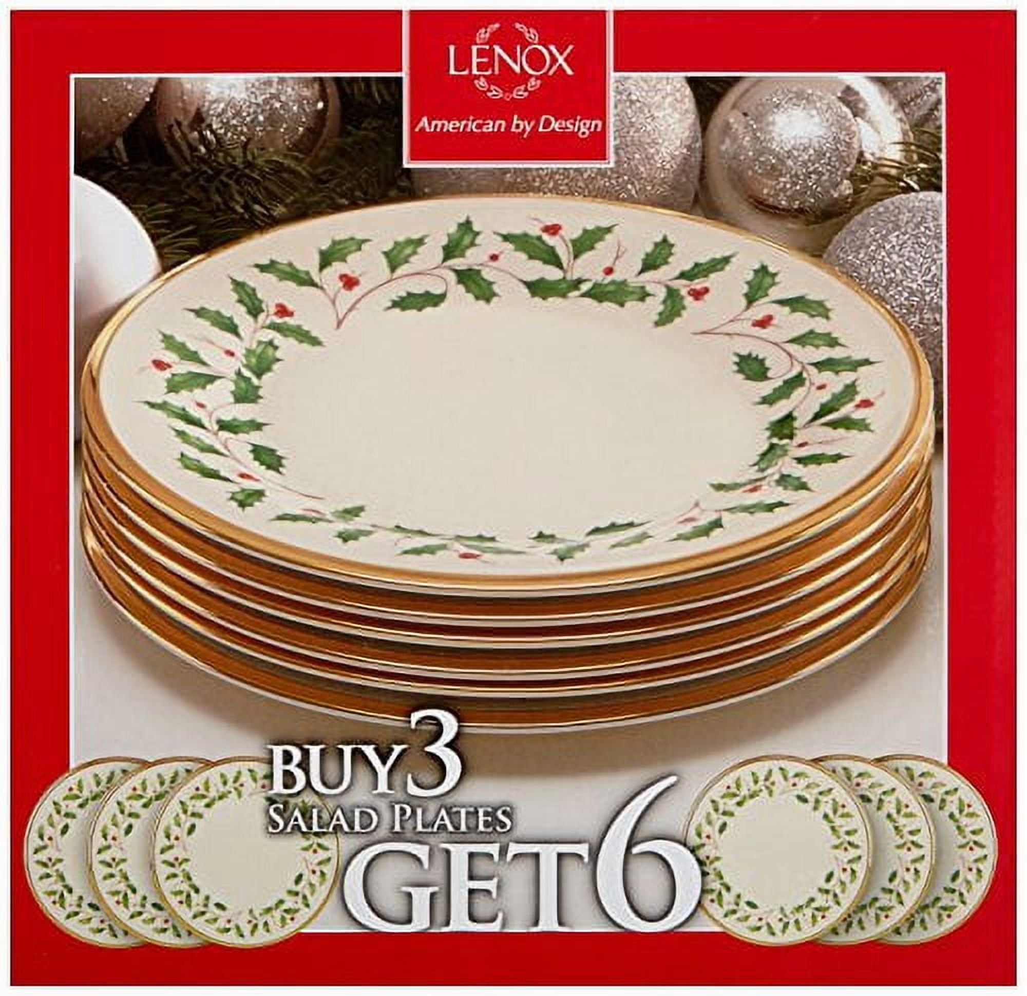 未使用 LENOX 21cmプレート6枚　クリスマス Lenox Holiday Porcelain 6-Piece Christmas Tableware Dinnerware