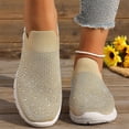 thumbnail image 6 of Womens Rhinestone Shoes Mesh Sparkling Glitter Slip On Sneaker Non Slip Running Walking Shoes Gym Sports Athletic Sneaker Lightweight Casual Fashion Sneakers, 43, 6 of 6