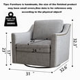 thumbnail image 5 of 360°Swivel Accent Chair, Lounge Sofa with Nail Trim, Living Room Chairs, Bedroom Chair, Vanity Chair, Nursery Glider, Swivel Barrel Chair-Beige/White Accent Chair, 5 of 6