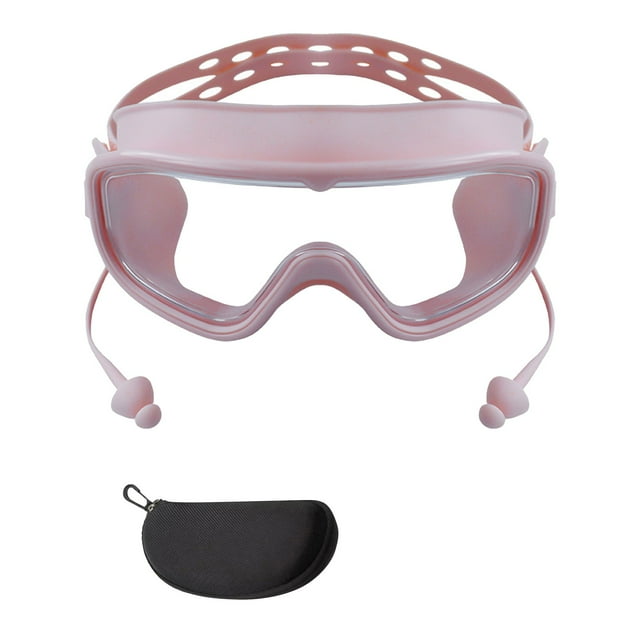 -Fog Large Frame Swim Goggles with Secure Earplugs for Youth and Adult Pool Activities