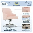 thumbnail image 5 of Serta Leighton Home Office Desk Chair Chrome Nailheads Twill Fabric Blush Pink, 5 of 11
