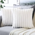 thumbnail image 1 of Set of 2 Plush Velvet, Soft Artificial Fur Decorative Cushion Covers, 1 of 6