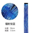 thumbnail image 1 of Zhuge 8 piezas/set de extensiones de cabello con purpurina y oropel para resaltar, extensiones de cabello brillantes y de colores para fiestas, piedras preciosas en azul, 1 of 3