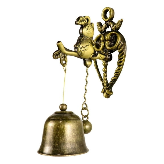 Cast Iron Wall Bell - Decorative Vintage Style Cute Animal-Shaped Hand-Cranked Doorbell - Swing Wall-Mounted Doorbell - Indoor/Outdoor Dining Bell - Garden Home Wall Decoration, 2.95*1.77*1.18 In.