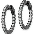thumbnail image 2 of Sterling Silver Black Rhodium-Plated Cz In And Out Hoop Earrings (24.48 X 24.44) Made Indonesia qe7570b, 2 of 5