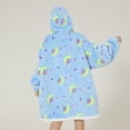 thumbnail image 4 of Wearable Blanket Hoodie, Soft Large Pockets Machine Wash Flannel Blanket Hoodie Cute Pattern Print  For Sleeping For Adult ANGGREK Moon Pony Tamaño promedio para adultos, 4 of 6