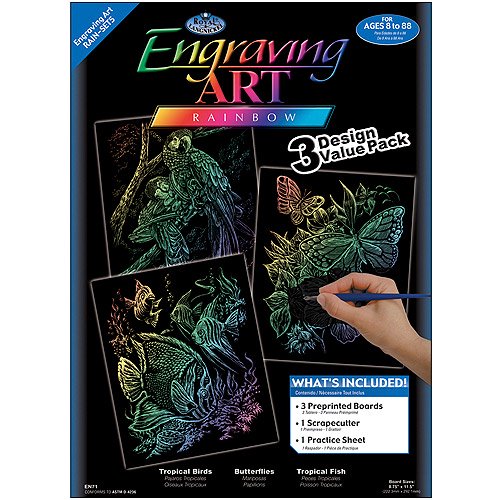 Foil Engraving Art Kit Value Pack 83/4" x 111/2", Silver Walmart