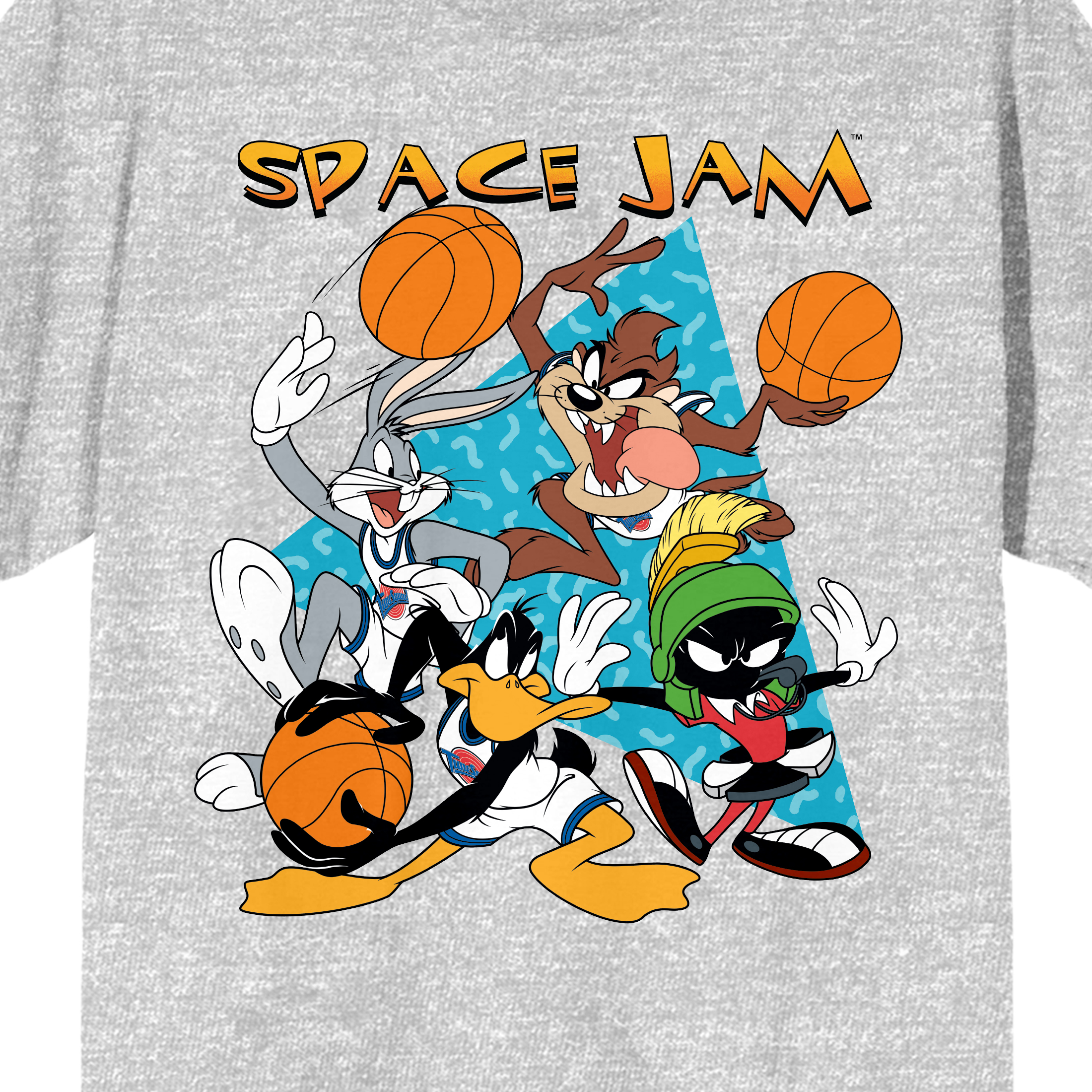 Bioworld Space Jam 1996 Tune Squad Character Group Youth Boys Athletic  Heather Gray T-Shirt-XS