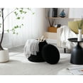 thumbnail image 2 of Guyou Round Storage Ottoman, Upholstered Sherpa Footstool, Small Boucle Vanity Stool, Round Side Coffee Table Padded Seat for Living Room Bedroom Aisle Bedside, Black, 2 of 9