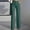 Green, variant on Plus Size Wide Leg Pants Women's High Elastic Waisted in the Back Business Work Trousers Long Straight Suit Pants Army Green L(L)